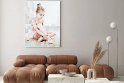 Obraz: Mała baletnica w baletkach w stylu malarskim