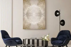 Obraz: Mandala na betonowym tle jasna kompozycja w stylu boho