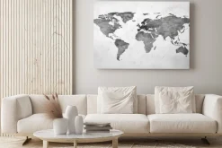 Obraz: Mapa świata na betonowym tle