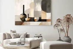 Obraz: Martwa natura i kształty geometryczne