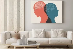 Obraz: Metaphor bipolar disorder mind mental. double face. split personality.