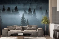 Obraz: Mglisty krajobraz las iglasty
