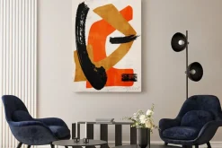 Obraz: Minimalist geometric abstract artwork with colorful texture for