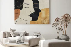 Obraz: Minimalistyczne odbicia twarzy kobiety