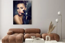 Obraz: Moda portret beauty dziewczyna. vintage style girl rękawiczkach