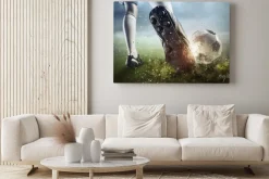 Obraz: Moment bramki piłkarskiej. różne środki przekazu