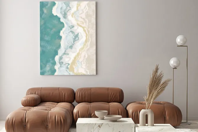 Obraz: Morski krajobraz w stylu boho