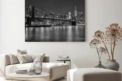 Obraz: Most brookliński w czerni i bieli