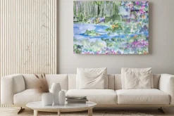 Obraz: Motley grass on picturesque riverbank. blooming fields. watercolor