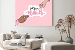 Obraz: Nails and manicure banner or poster illustration. female hands