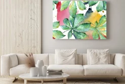 Obraz: Namalowane liście kasztanowca