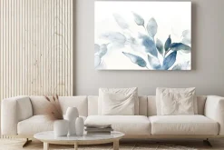 Obraz: Niebieskie liście akwarela