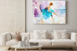 Obraz: Obraz olejny, dziewczyna baleriny. objęte słodkie baleriny taniec