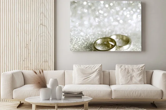 Obraz: Obrączki i gwiazdki w kolorze srebrnym