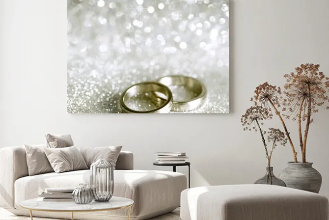 Obraz: Obrączki i gwiazdki w kolorze srebrnym