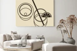 Obraz: Okulary koktajl z cytryny i słomką