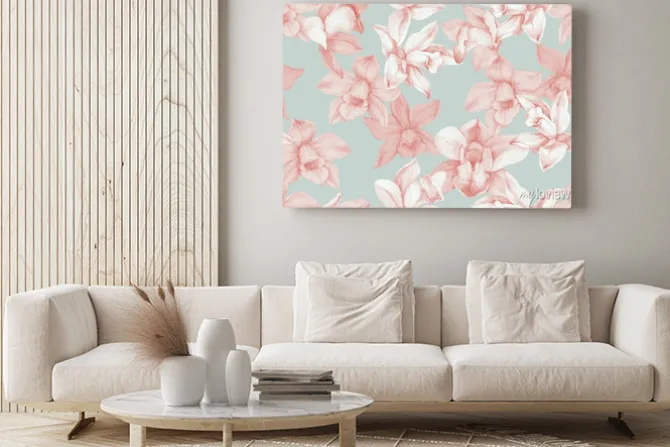 Obraz: Orchids seamless pattern. kitchen panel concept