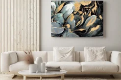 Obraz: Painting with flower rose, leaves. wallpaper botanical print