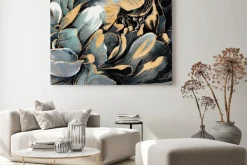 Obraz: Painting with flower rose, leaves. wallpaper botanical print