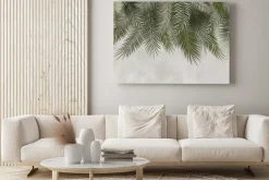 Obraz: Palmy tropikalne na nowoczesnym szarym tle