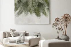 Obraz: Palmy tropikalne na nowoczesnym szarym tle