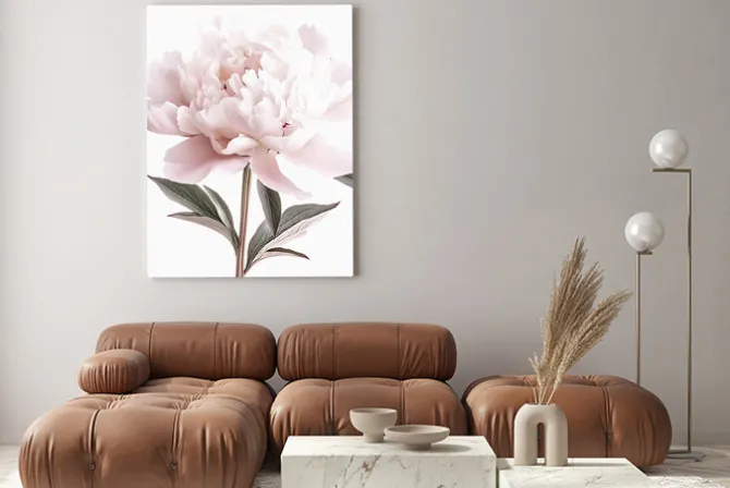 Obraz: Pastelowa piwonia romantyczny kwiat
