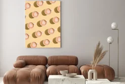 Obraz: Pattern of ceramic cup with cappuccino and heart decoration on