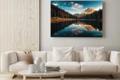 Obraz: Pejzaż z krystalicznym górskim jeziorem