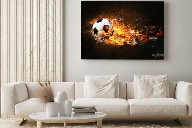 Obraz: Piłka nożna w ogniu