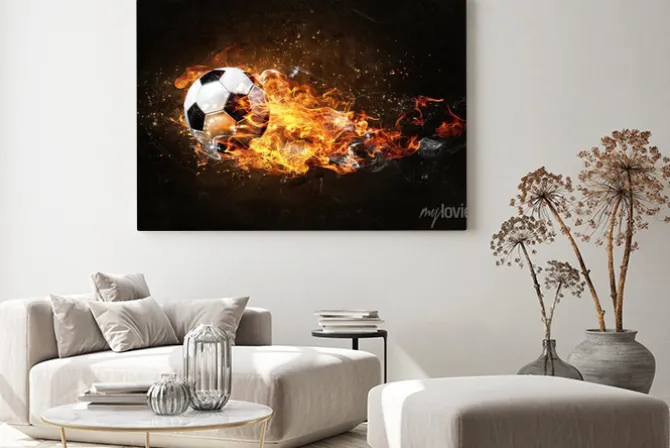 Obraz: Piłka nożna w ogniu