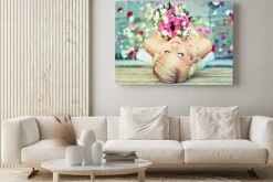 Obraz: Piękna blondynka narzeczonej z bukietem kwiatów