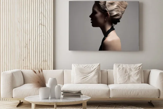 Obraz: Piękna blondynka. retro obraz fashion.