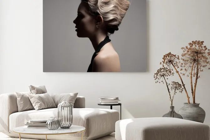 Obraz: Piękna blondynka. retro obraz fashion.