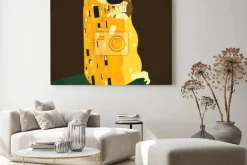 Obraz: Pocałunek abstrakcyjna ilustracja w stylu klimta