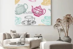 Obraz: Porcelanowa herbata vintage. wzór