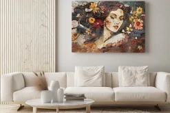 Obraz: Portret kobiety abstrakcyjna mozaika