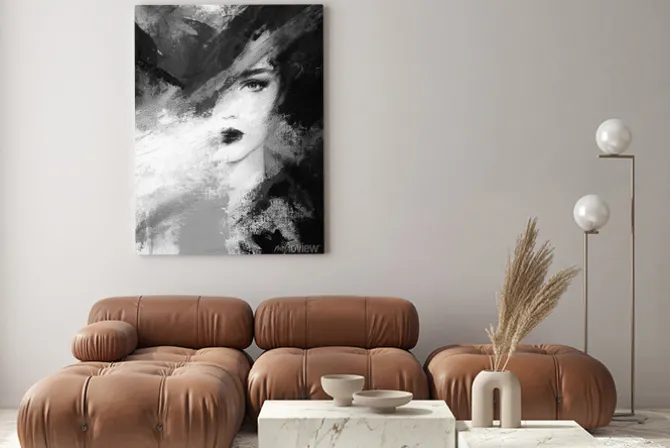 Obraz: Portret kobiety w czerni i bieli