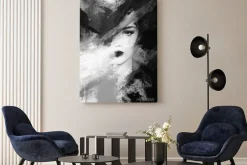 Obraz: Portret kobiety w czerni i bieli