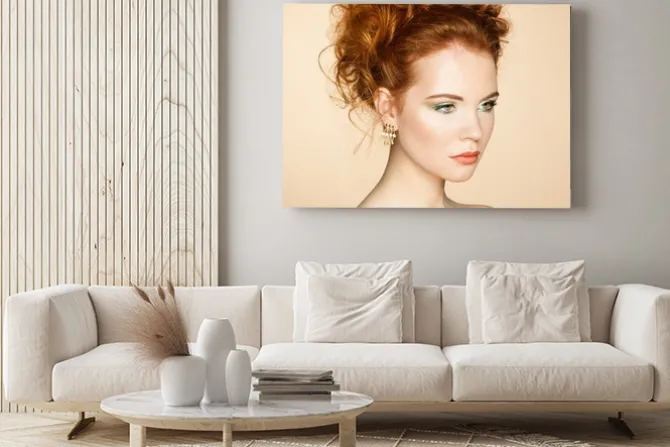 Obraz: Portret piękne kobiety sensual z eleganckim fryzura