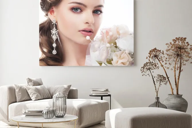 Obraz: Portret piękne panny młodej na białym tle