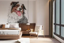 Obraz: Portret uśmiechniętego psa owczarka