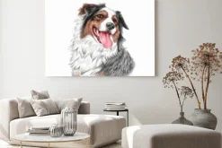 Obraz: Portret uśmiechniętego psa owczarka