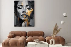 Obraz: Portret zmysłowej kobiety abstrakcyjny malunek