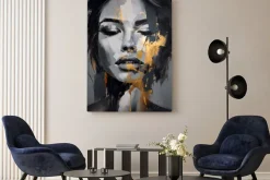 Obraz: Portret zmysłowej kobiety abstrakcyjny malunek