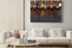 Obraz: Przyprawy na czarnej tablicy grafitowej