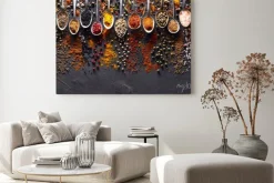 Obraz: Przyprawy na czarnej tablicy grafitowej