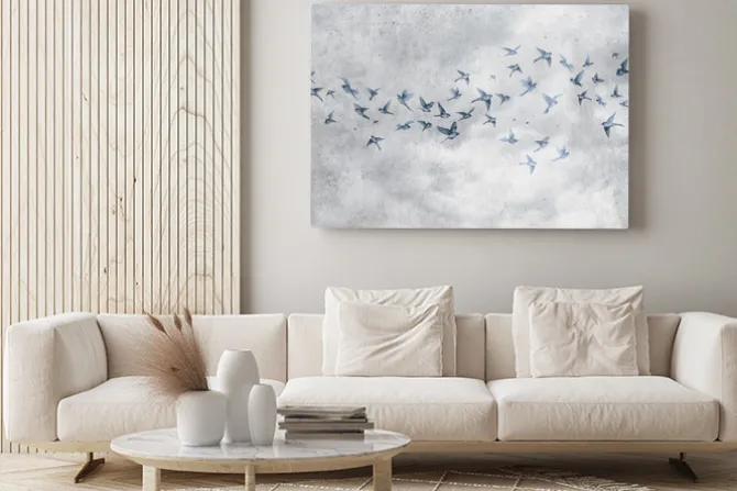 Obraz: Ptaki na betonowym tle w stylu loft