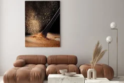 Obraz: Puder do twarzy i profesjonalny makijaż szczotki