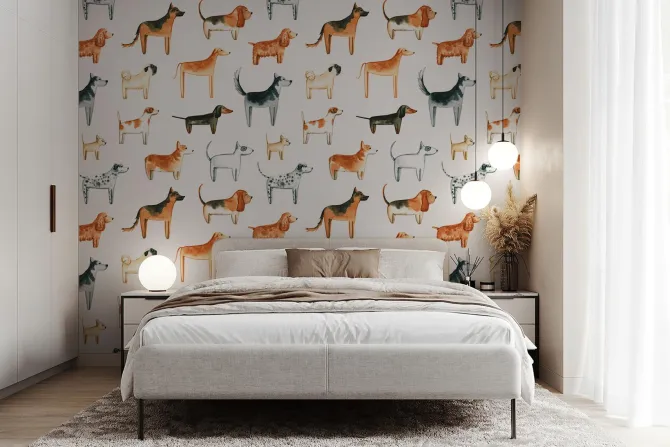 Obraz: Rasowe psy na białym tle