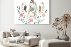 Obraz: Ręcznie rysowane akwarela sowa, myszy i ptaki taniec zwierząt.